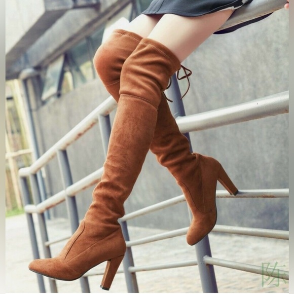 Zigisoho faux suede over the knee boots - Picture 1 of 6